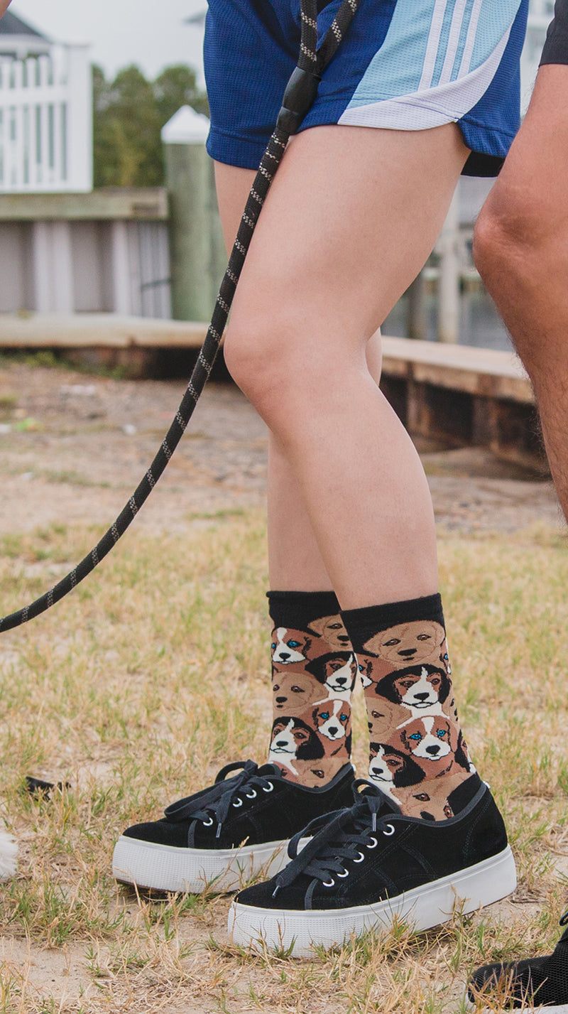 Women's Puppy Bamboo Blend Crew Socks