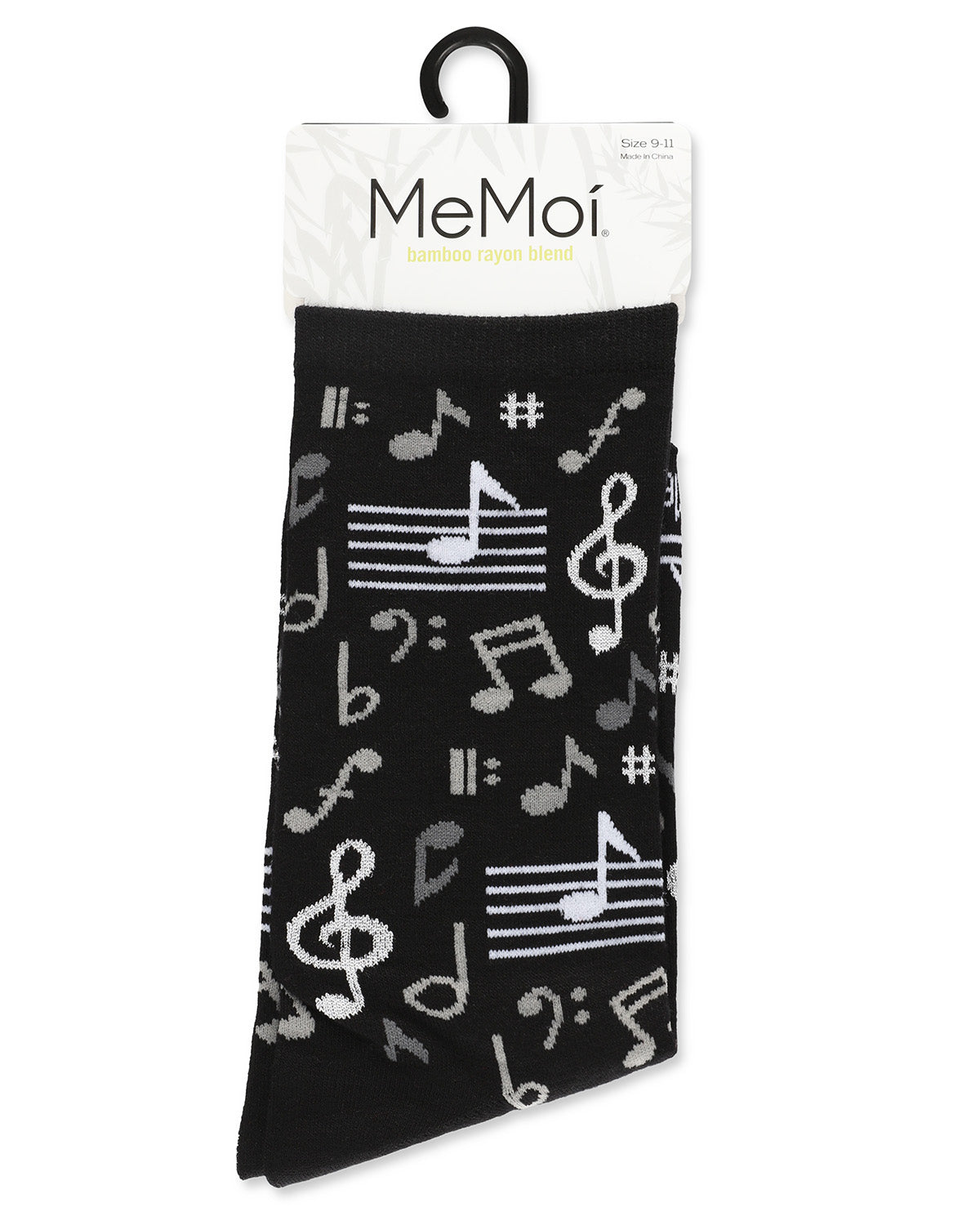 Musical Notes Bamboo Blend Crew Sock : Color: Hemp Heather