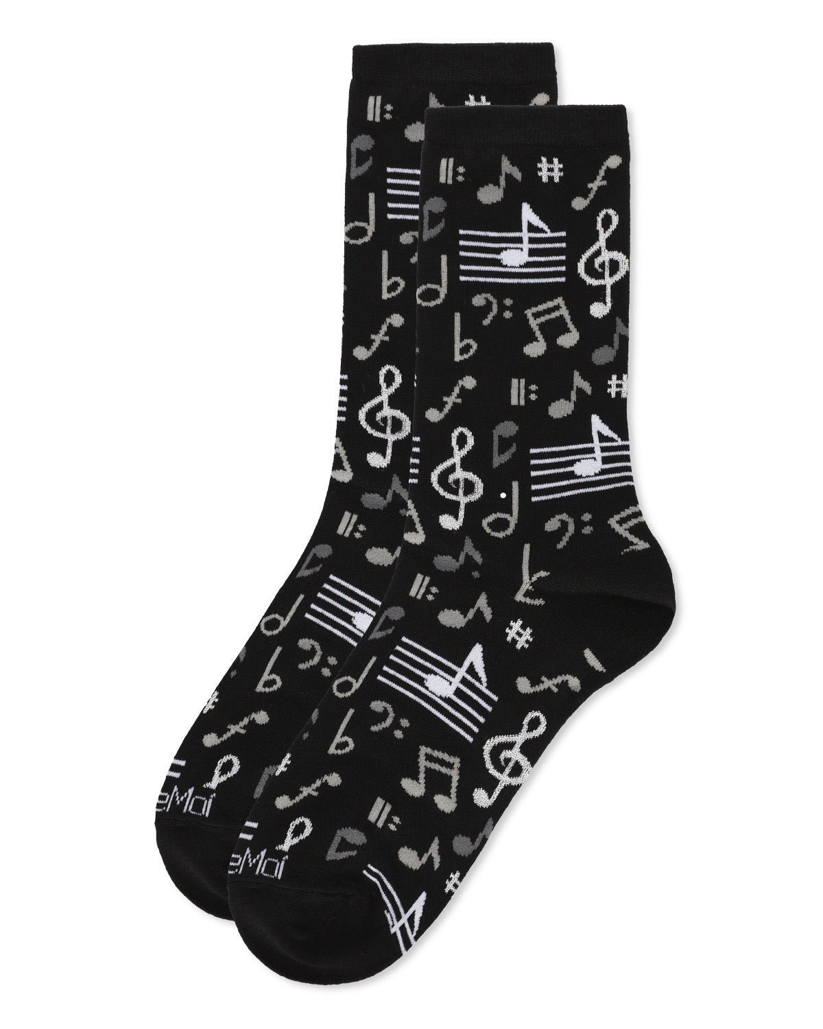 Musical Notes Bamboo Blend Crew Sock : Color: Hemp Heather