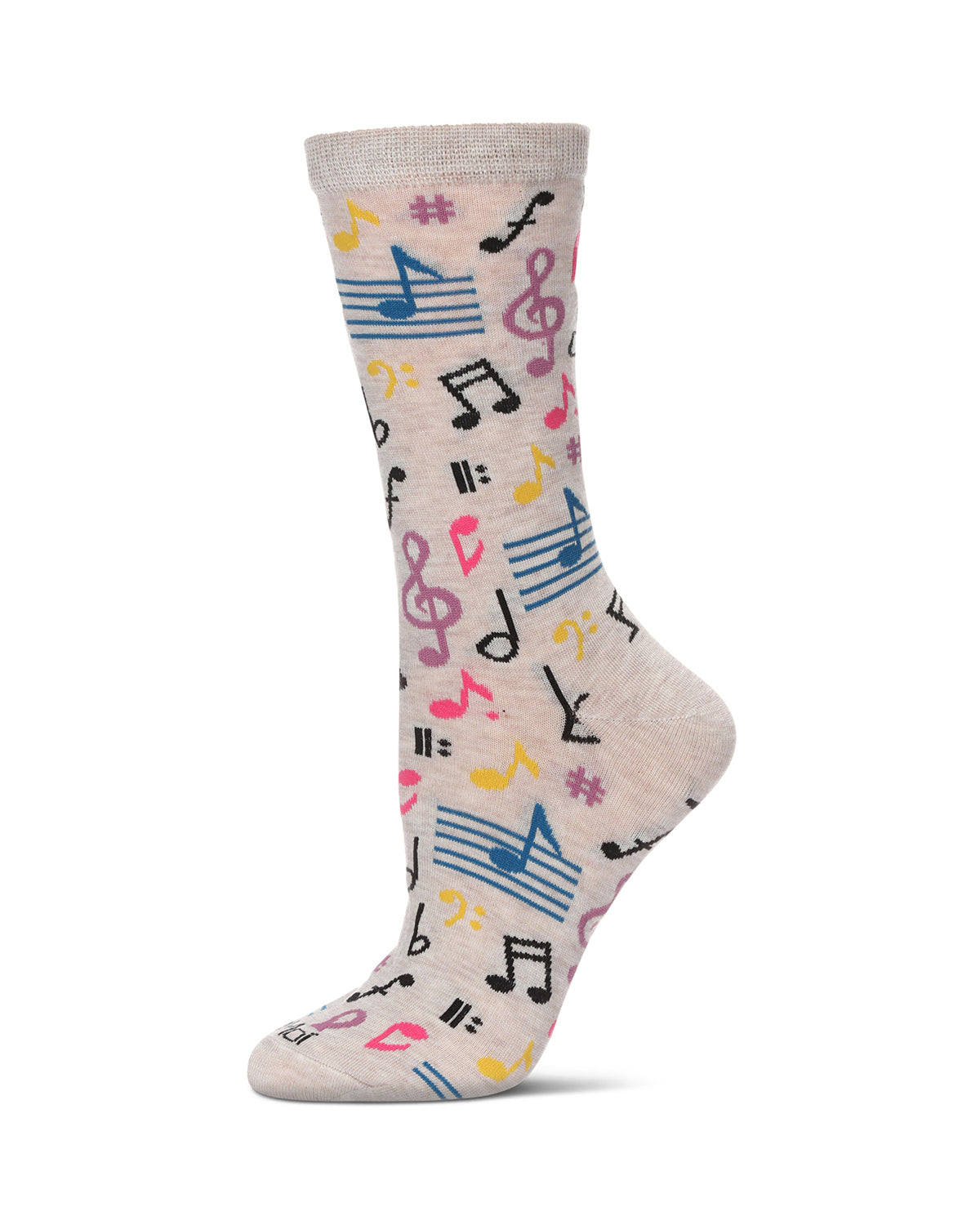 Musical Notes Bamboo Blend Crew Sock : Color: Hemp Heather