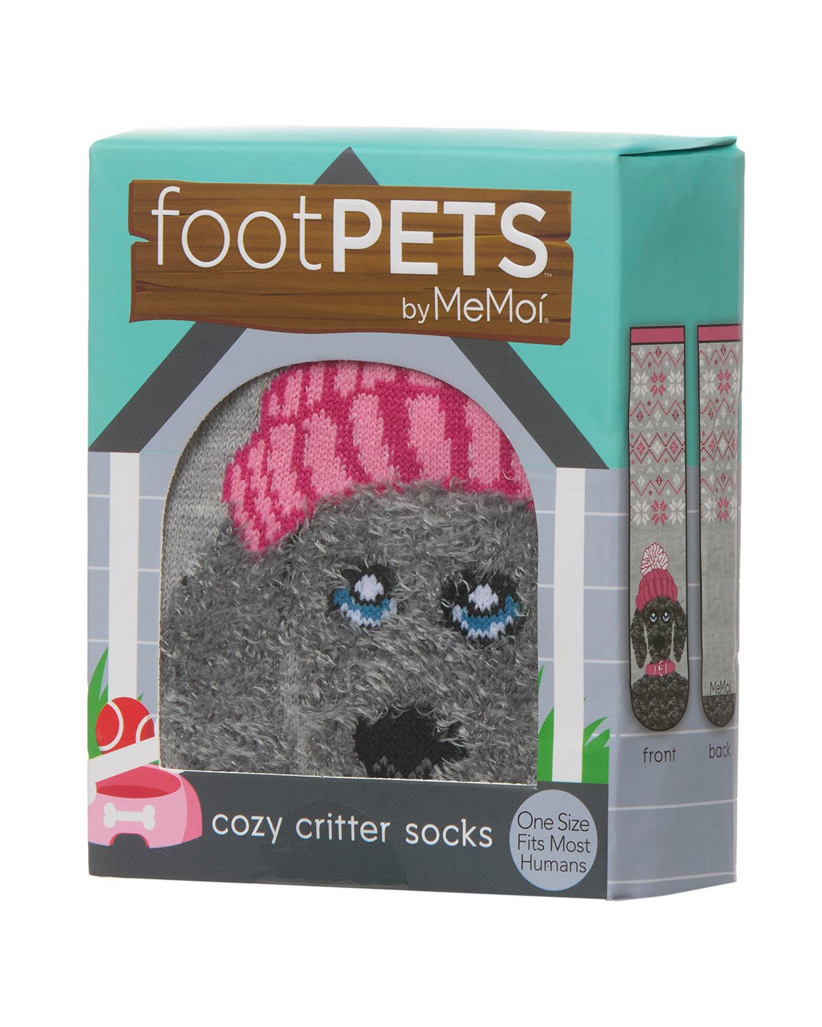 Women's Foot Pet Fair Isle Dog Crew Socks : Color: Light Gray Heather