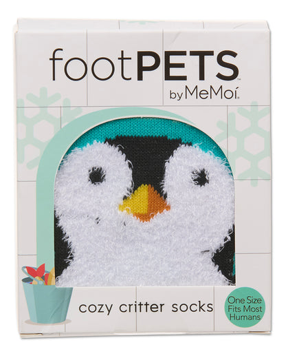 Women's Foot Pet Penguin Crew Socks : Color: Red