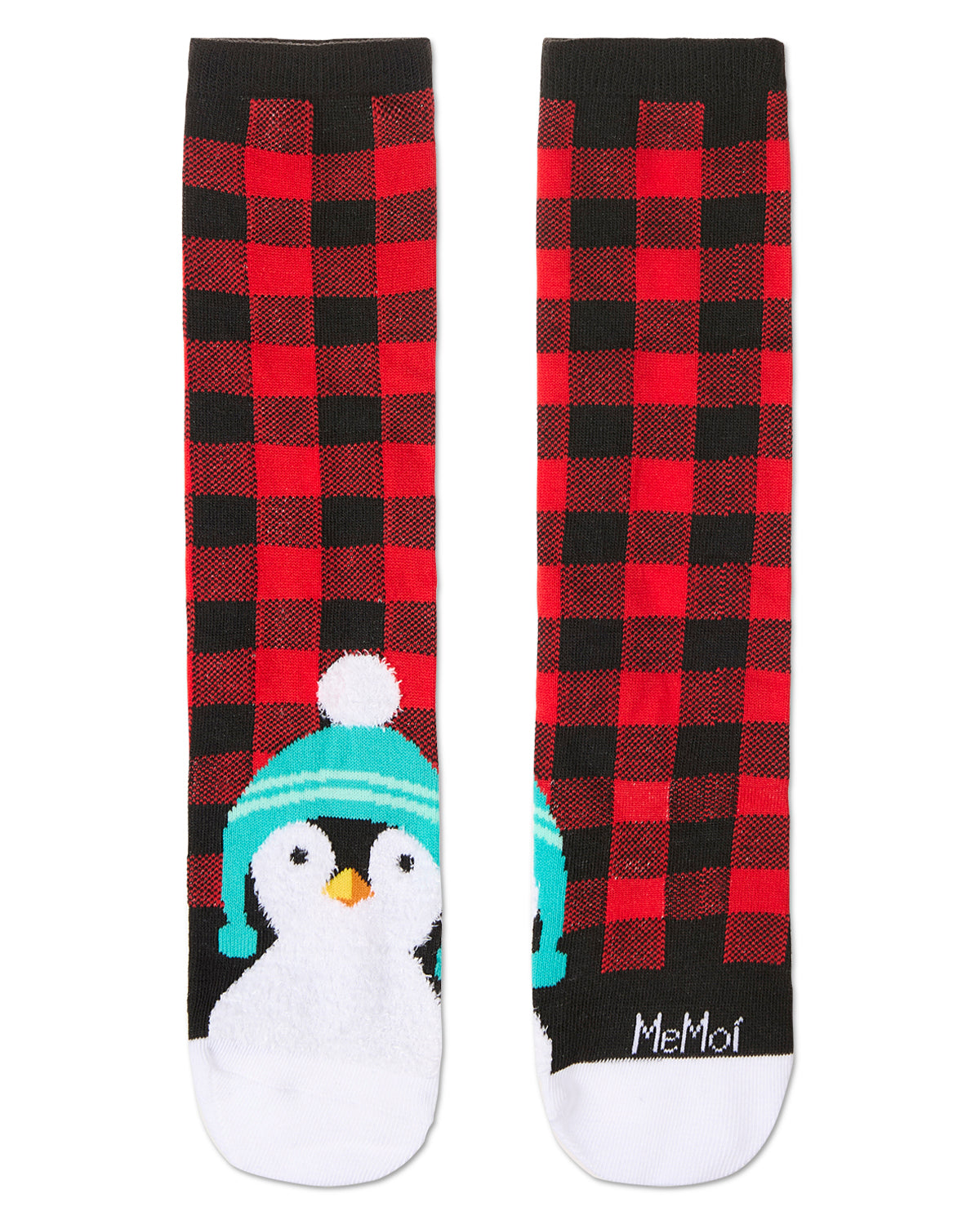 Women's Foot Pet Penguin Crew Socks : Color: Red