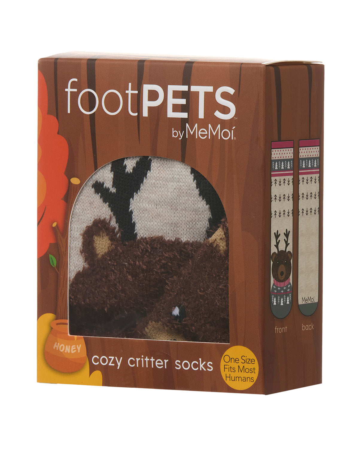 Women's Foot Pet Teddy Bear Crew Socks : Color: Oatmeal