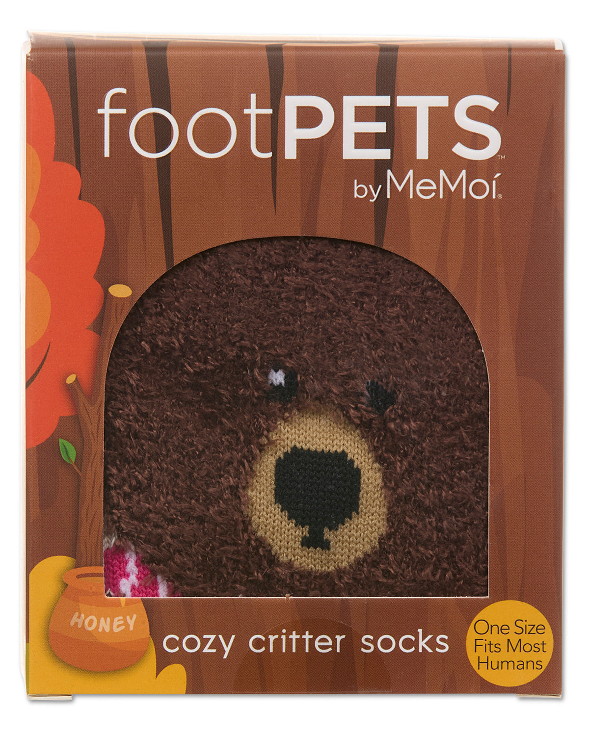 Women's Foot Pet Teddy Bear Crew Socks : Color: Oatmeal