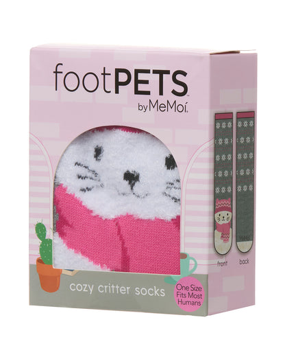 Women's Foot Pet Cat Crew Socks : Color: Med Gray Heather