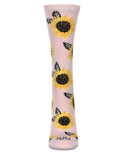 Majestic Sunflower Bamboo Blend Crew Socks : Color: Powder Pink