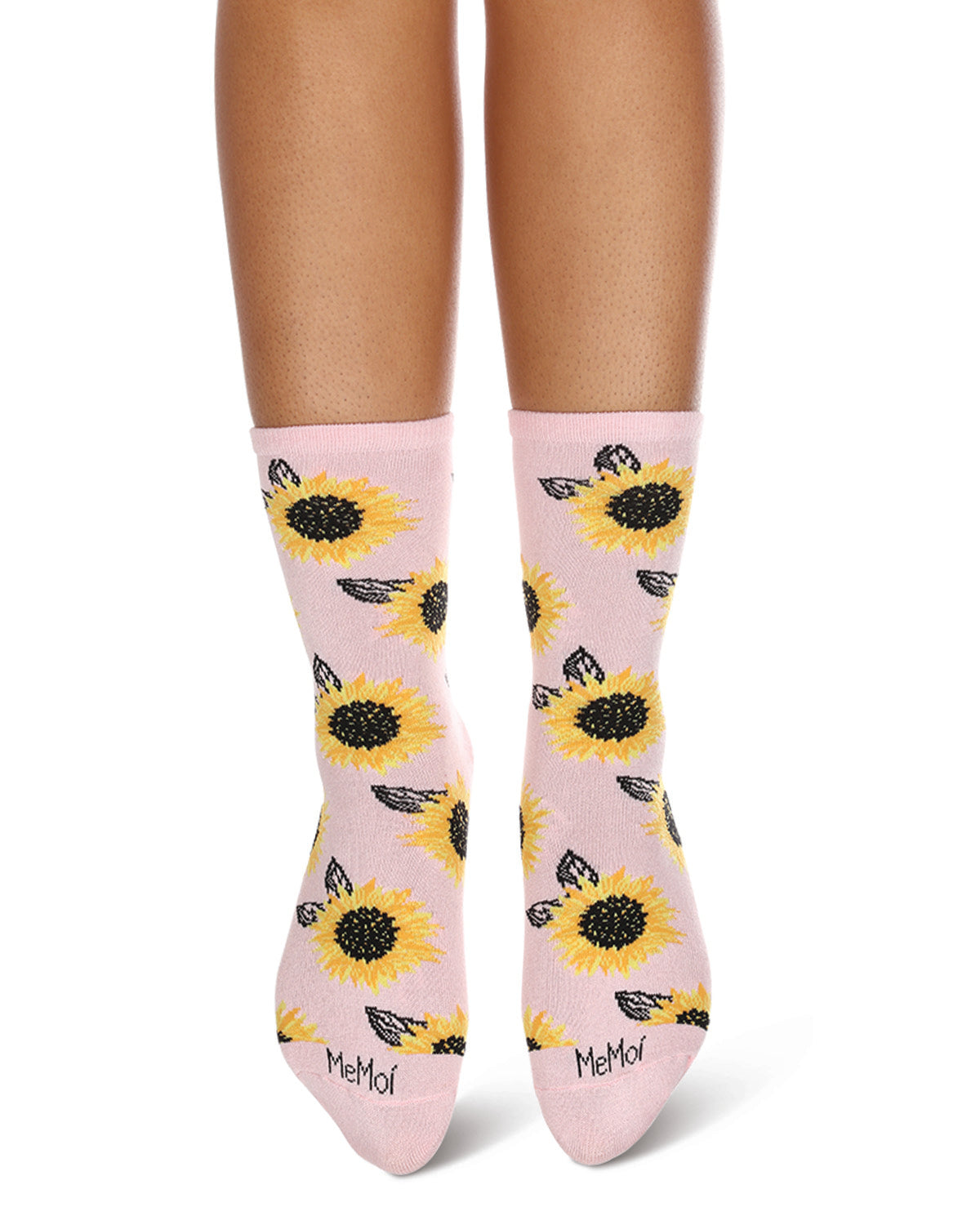 Majestic Sunflower Bamboo Blend Crew Socks : Color: Powder Pink