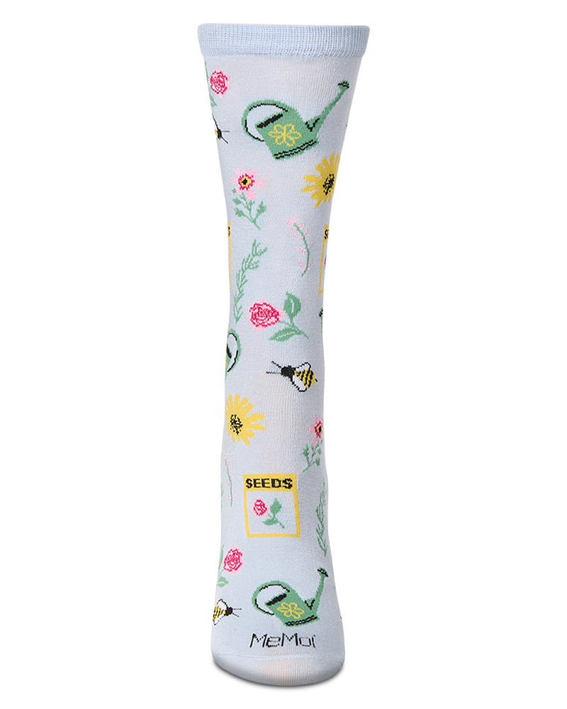 Flower Garden Bamboo Blend Crew Sock