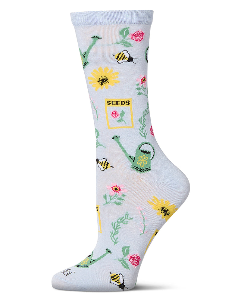 Flower Garden Bamboo Blend Crew Sock