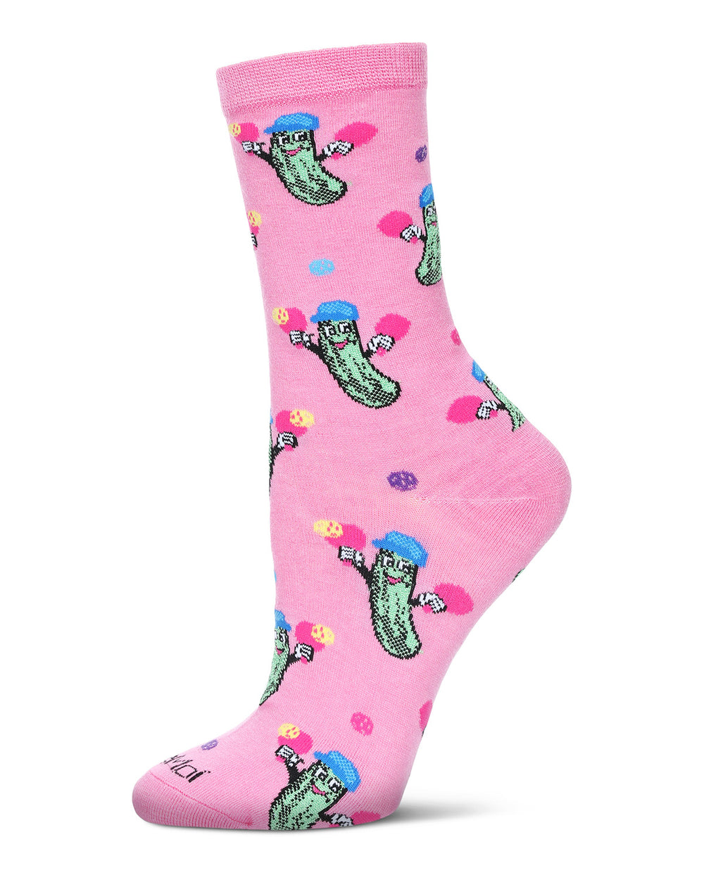 Women's Pickleball Bamboo Blend Crew Sock : Color: Fuchsia Pink