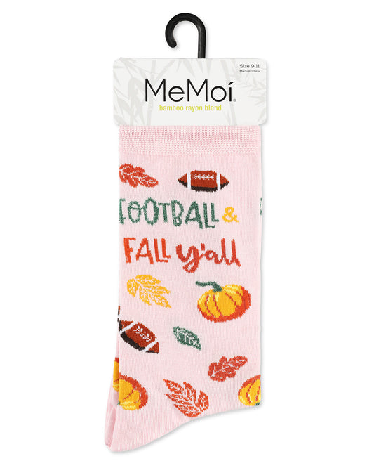 Women's Football & Fall Bamboo Crew Socks : Color: Light Pink