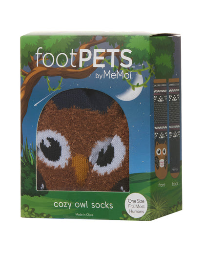 Women's Foot Pet Owl Crew Socks : Color: Navy