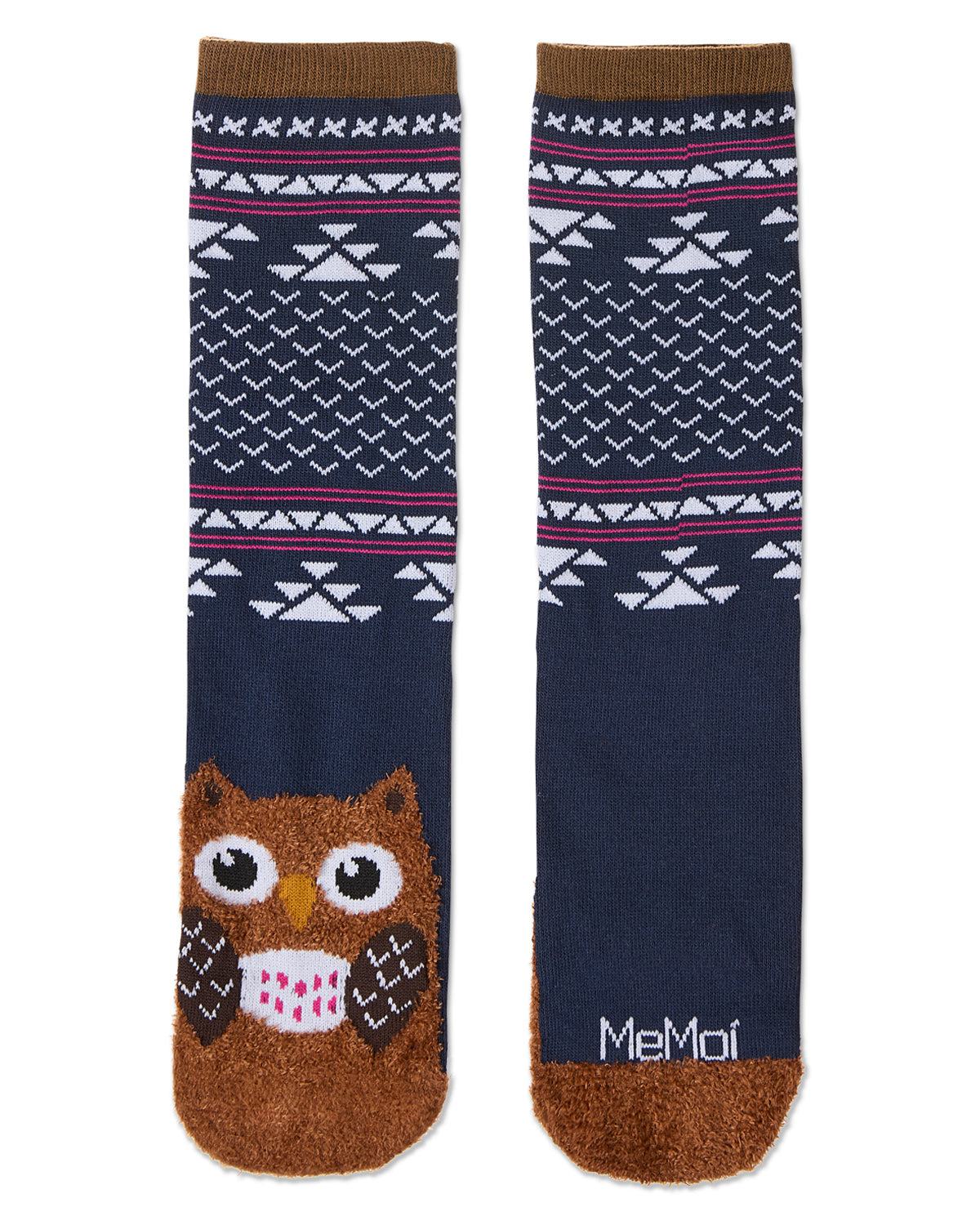 Women's Foot Pet Owl Crew Socks : Color: Navy