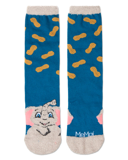 Women's Foot Pet Elephant Crew Socks : Color: Blue