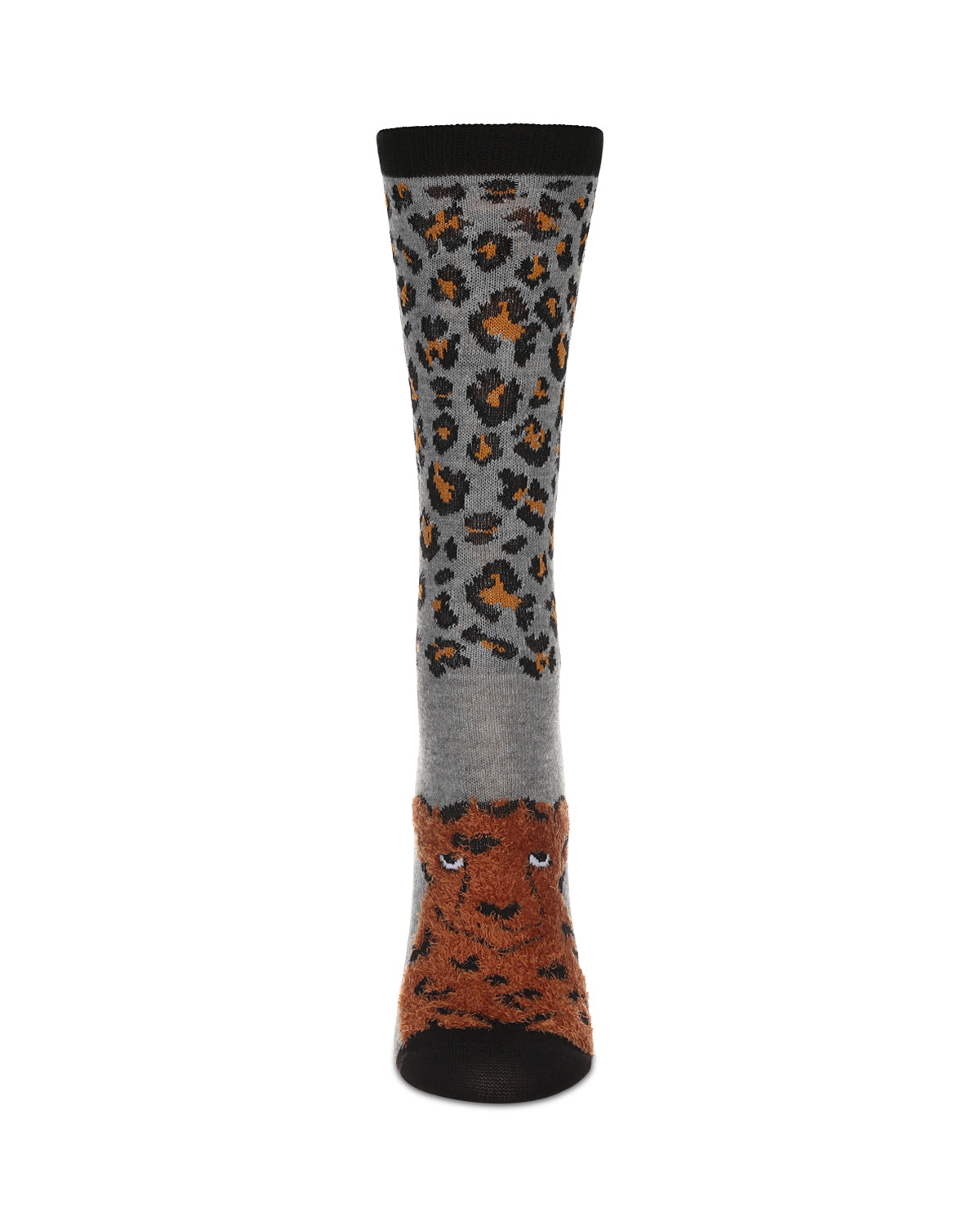 Women's Foot Pet Cheetah Crew Socks : Color: Med Gray Heather