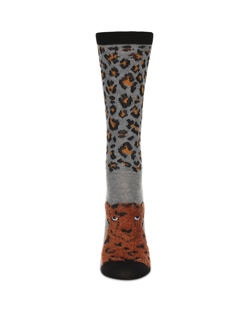 Women's Foot Pet Cheetah Crew Socks