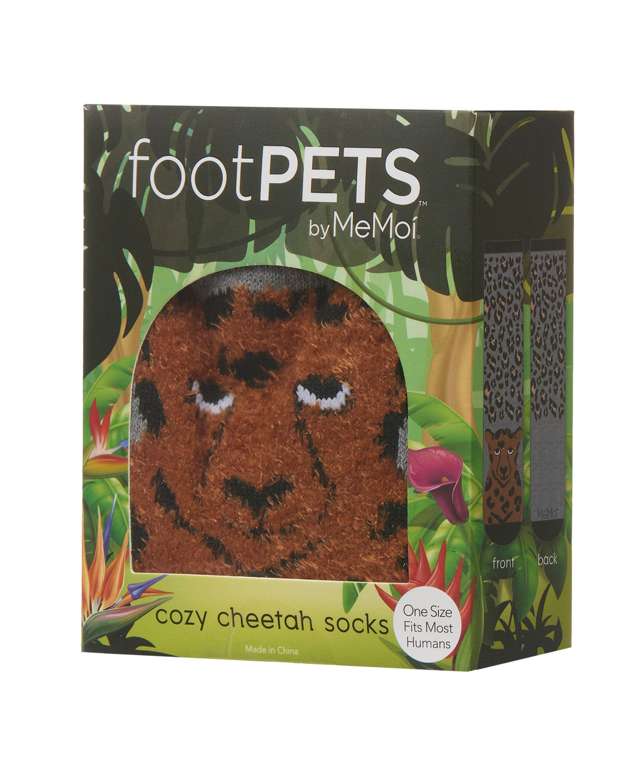 Women's Foot Pet Cheetah Crew Socks : Color: Med Gray Heather