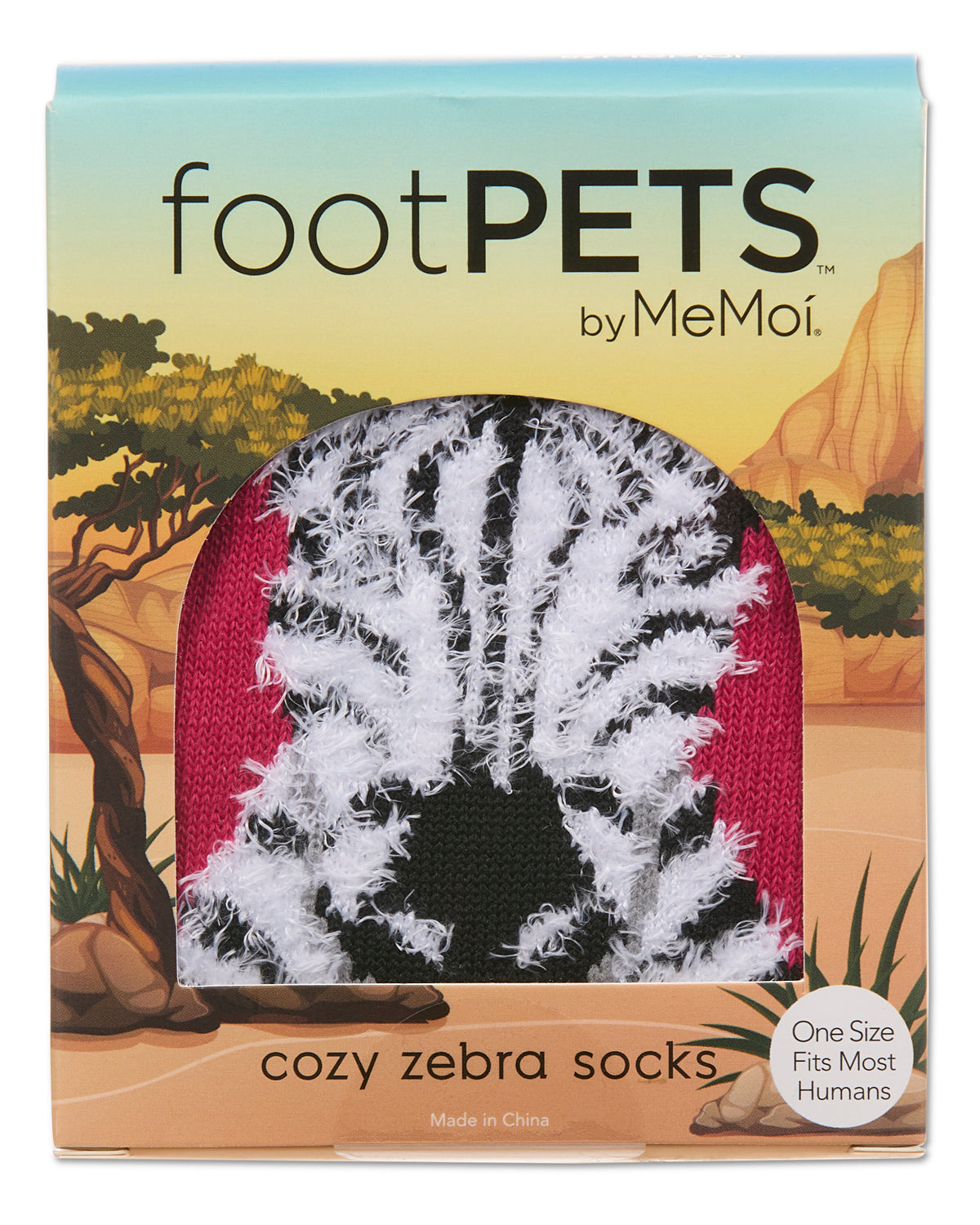 Women's Foot Pet Zebra Crew Socks : Color: Fuchsia