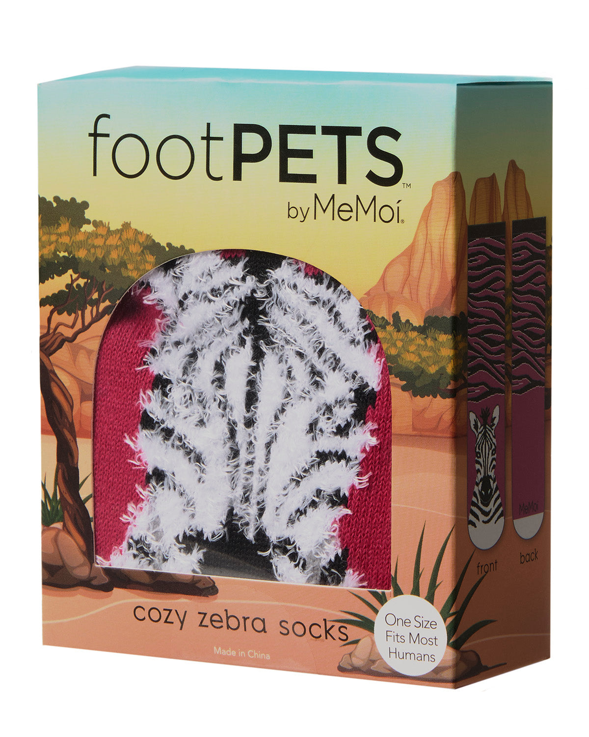 Women's Foot Pet Zebra Crew Socks : Color: Fuchsia