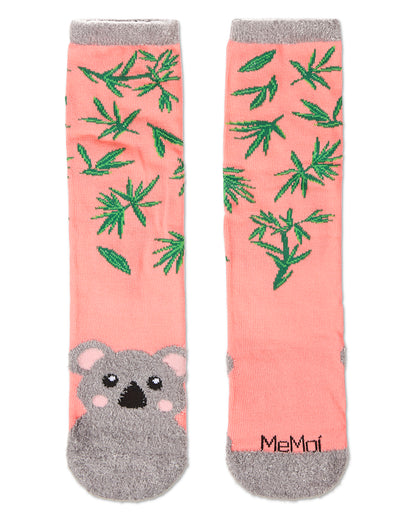 Women's Foot Pet Koala Crew Socks : Color: Coral
