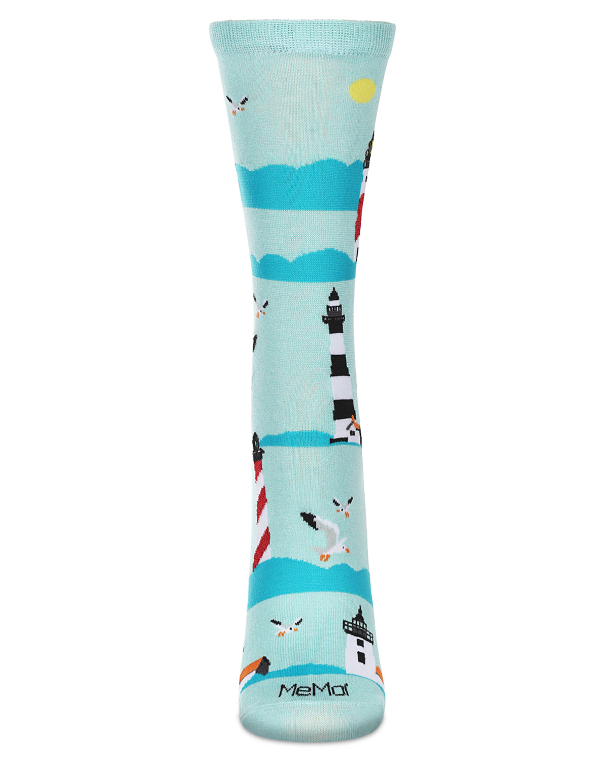 Women's Lighthouse Rayon From Bamboo Crew Socks : Color: Aqua