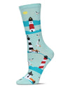 Women's Lighthouse Rayon From Bamboo Crew Socks : Color: Aqua