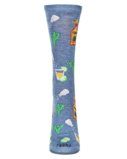 Women's Tequila & Lime Rayon From Bamboo Crew Socks : Color: Denim Heather