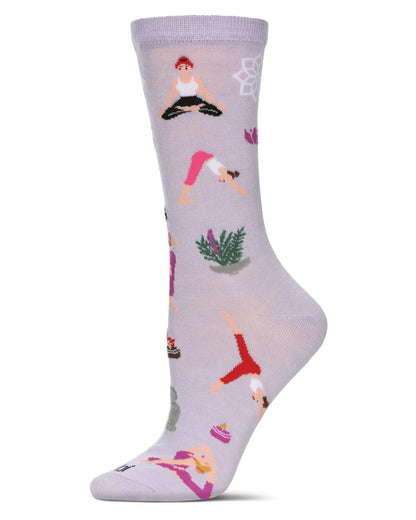 Women's Yoga Rayon From Bamboo Crew Socks : Color: Lavender