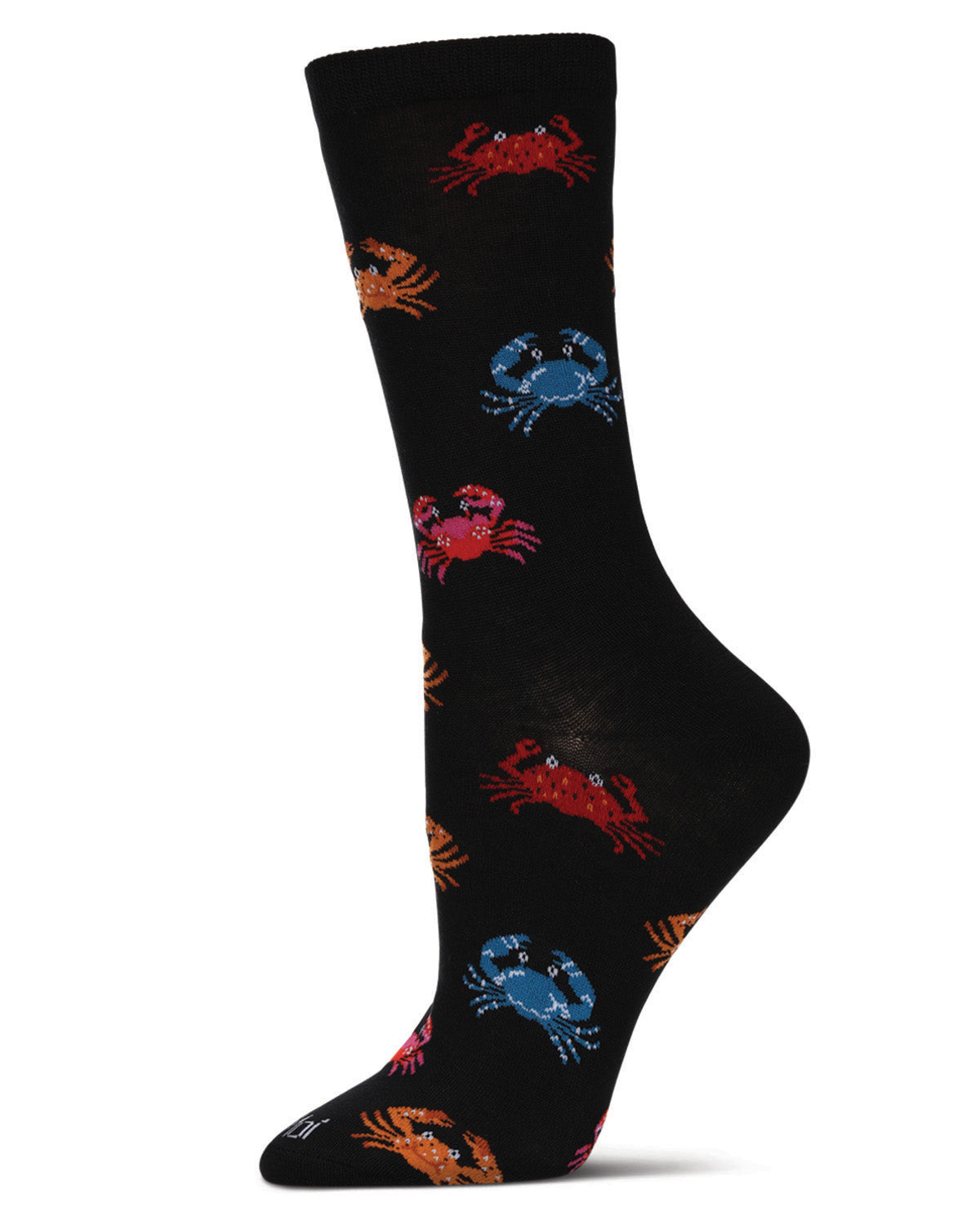 Women's Crabs Rayon From Bamboo Crew Socks : Color: Black