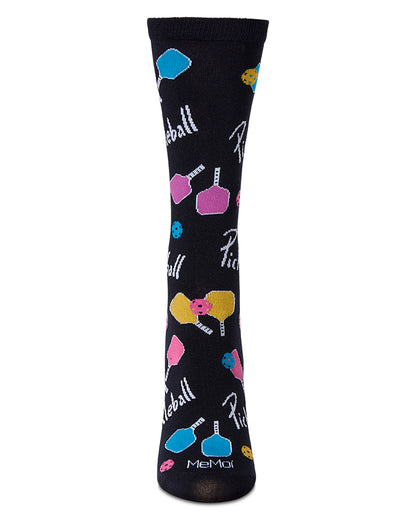 Women's Pickleball Paddle Rayon From Bamboo Crew Socks : Color: Light Gray Heather