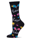 Women's Pickleball Paddle Rayon From Bamboo Crew Socks : Color: Navy