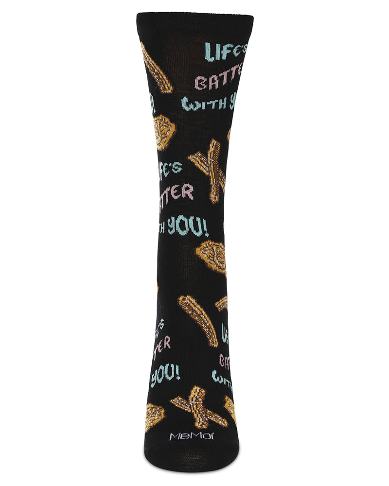 Women's Churros & Funnel Cake Rayon From Bamboo Crew Socks