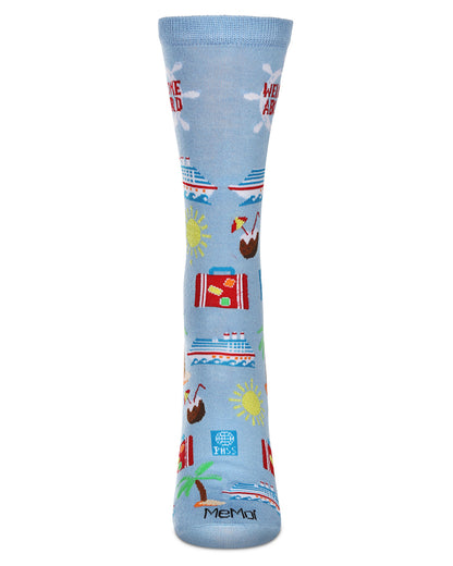 Women's Cruise Ship Rayon From Bamboo Crew Socks : Color: Light Blue