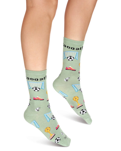 Women's Soccer Bamboo Crew Socks : Color: Moss