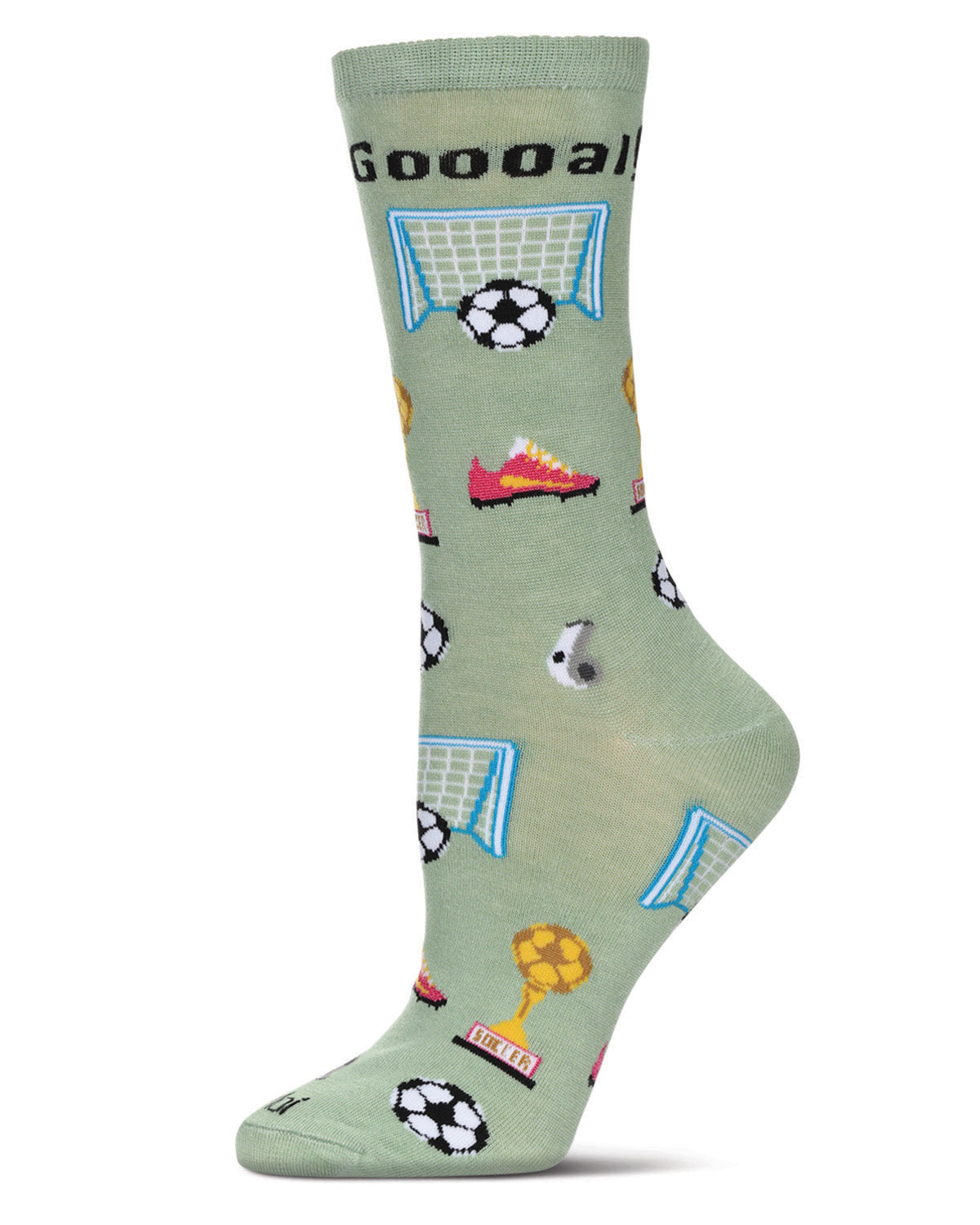 Women's Soccer Bamboo Crew Socks : Color: Moss