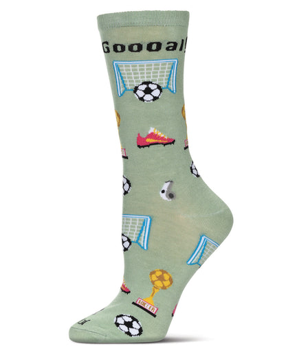 Women's Soccer Bamboo Crew Socks : Color: Moss