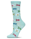 Women's Goldfish Rayon From Bamboo Crew Socks : Color: Aqua