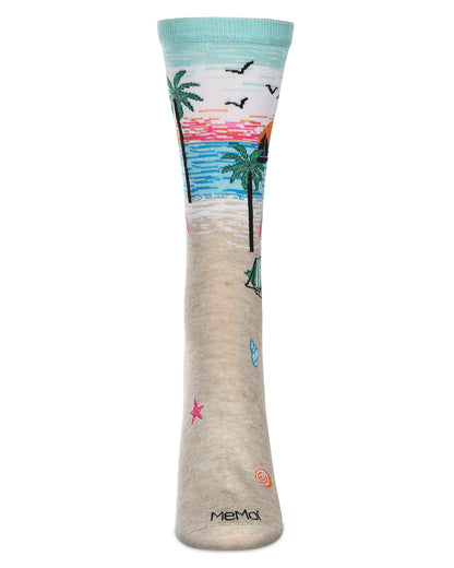Women's Beach Rayon From Bamboo Crew Socks : Color: Oatmeal Heather