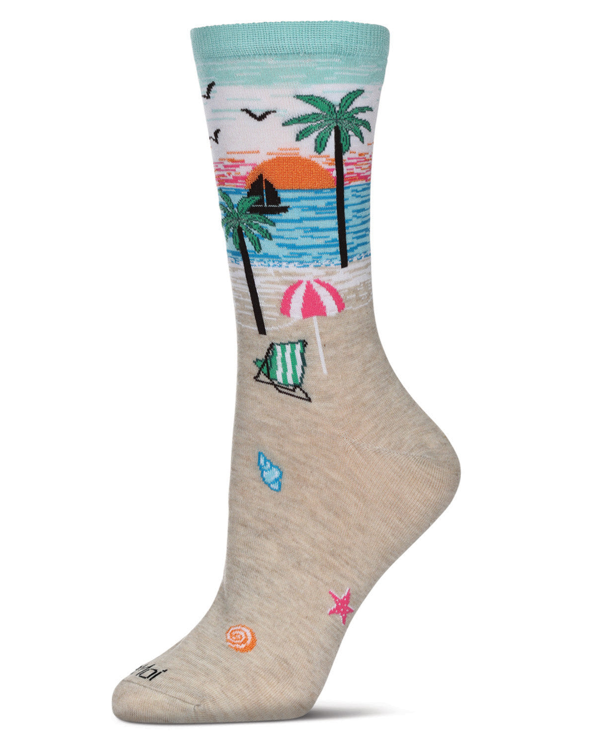 Women's Beach Rayon From Bamboo Crew Socks : Color: Oatmeal Heather