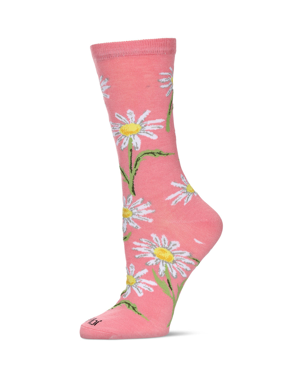 Women's Daisy Bamboo Crew Socks : Color: Salmon Rose