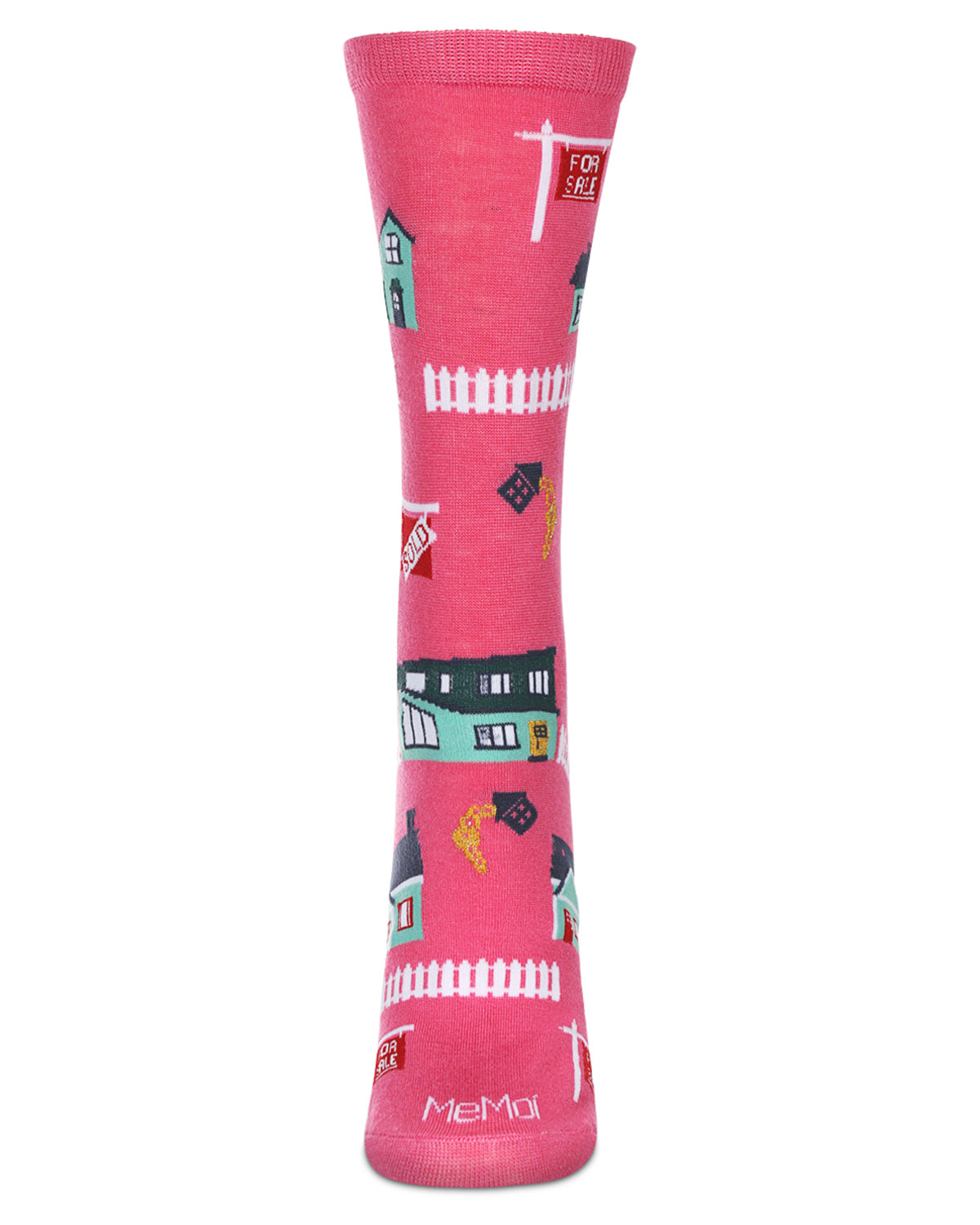 Women's Realtor Bamboo Crew Socks : Color: Hot Pink