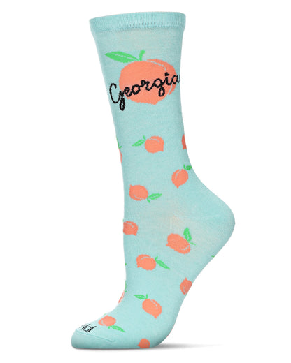 Women's Georgia Bamboo Crew Socks : Color: Aqua