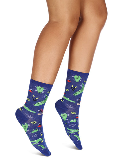 Women's Gators Bamboo Crew Socks : Color: Royal Blue