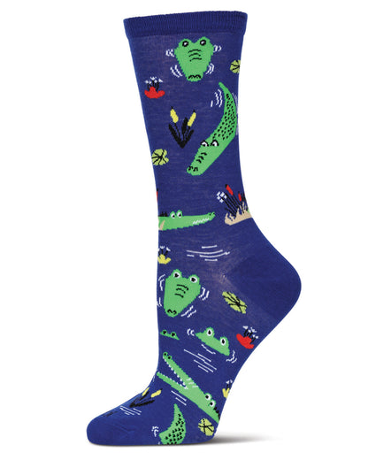 Women's Gators Bamboo Crew Socks : Color: Royal Blue