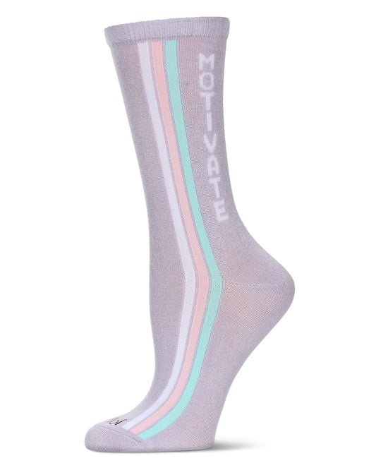 Women's Motivate Rayon From Bamboo Crew Socks : Color: Lavender