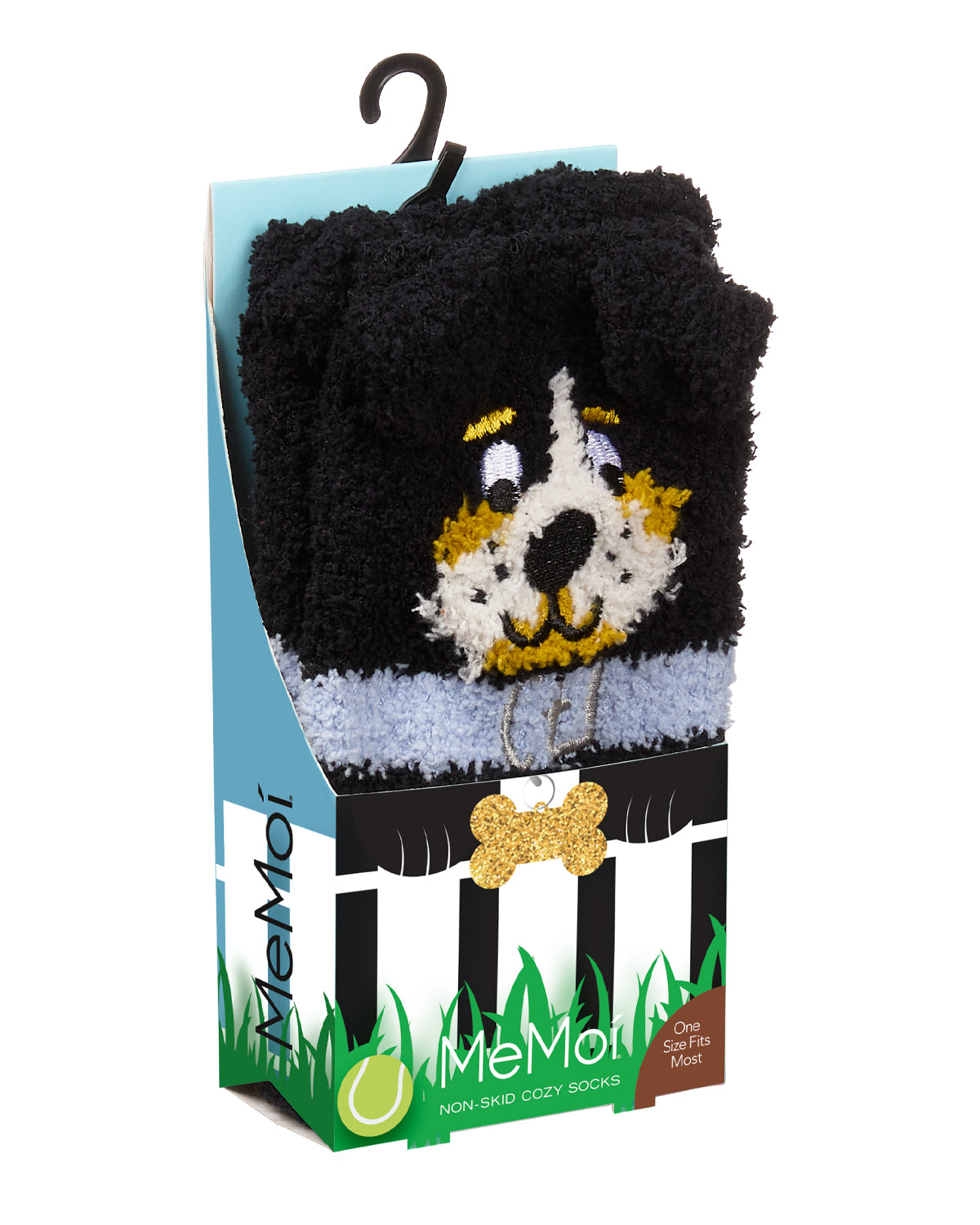 Women's Dog Embellished Plush Crew Socks : Color: Black