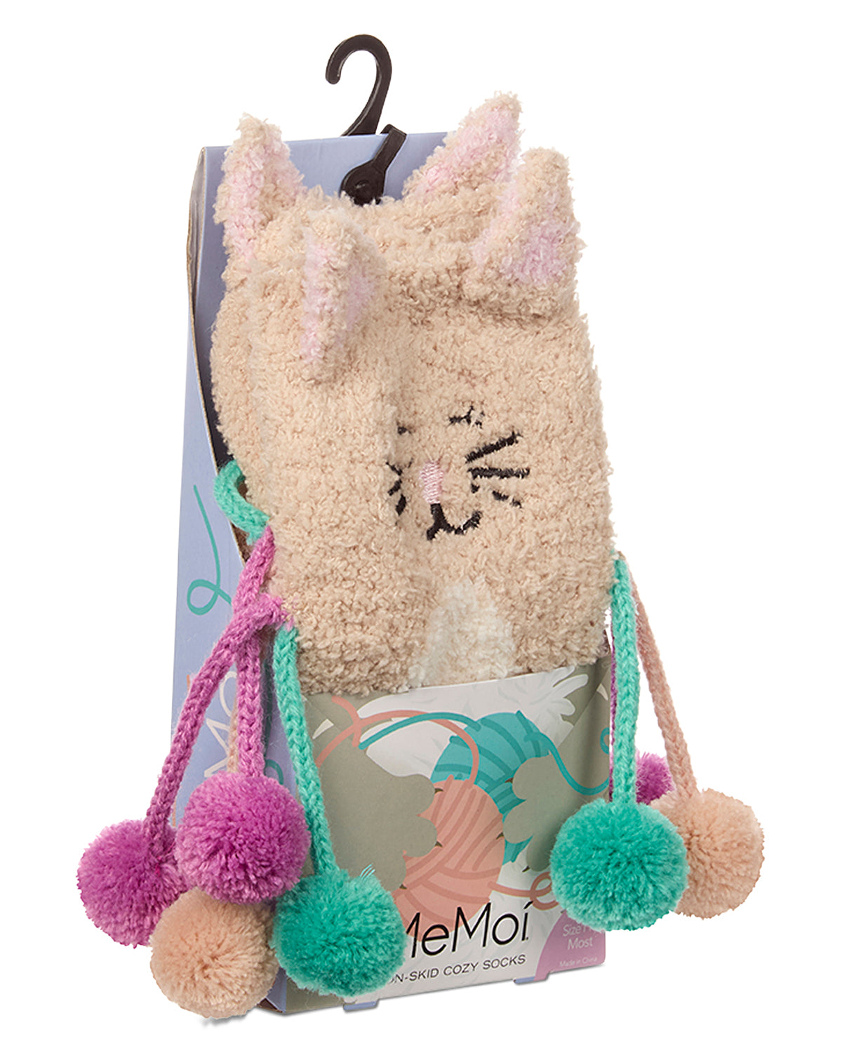 Women's Cat Embellished Plush Crew Socks