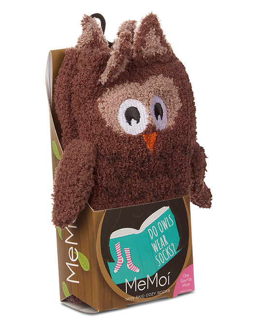 Women's Owl Embellished Plush Crew Socks
