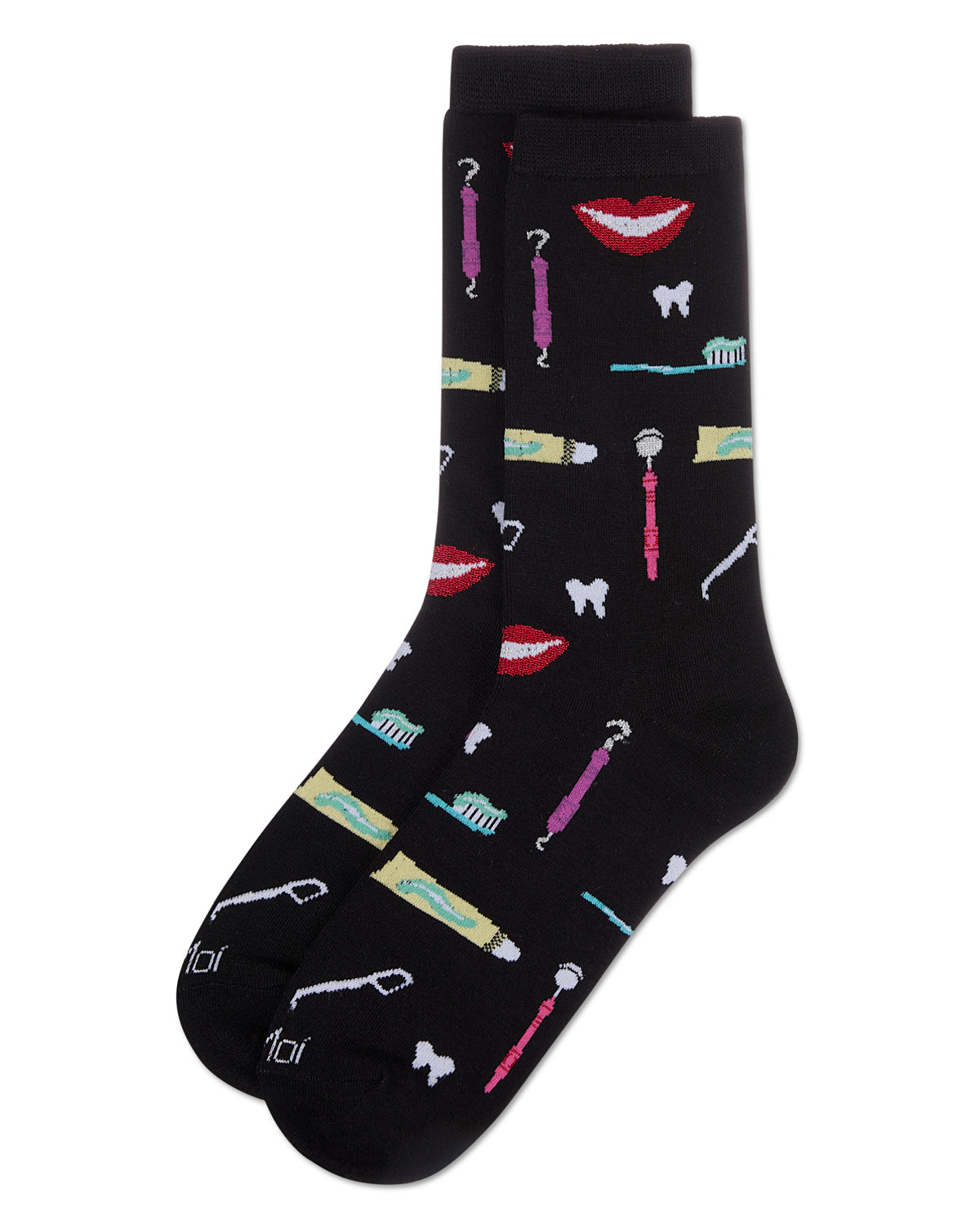 Women's Dentist Rayon From Bamboo Crew Socks : Color: Black